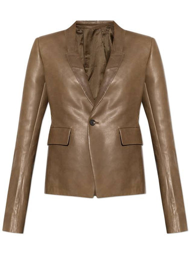 Rick Owens Leather Blazer, Women's, Brown - RICK OWENS - BALAAN 1