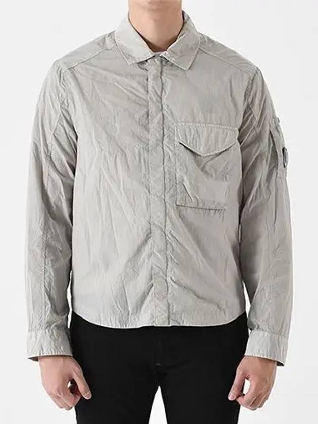 Men's Chrome R Over Long Sleeve Shirt Grey - CP COMPANY - BALAAN.