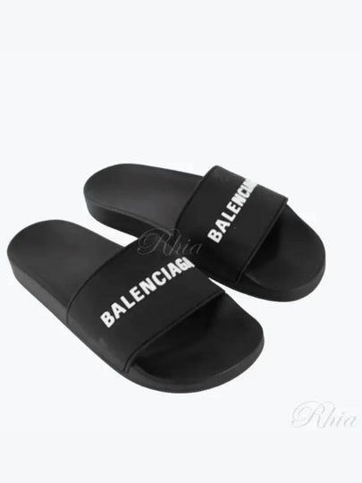 Men's Logo Full Slippers Black - BALENCIAGA - BALAAN 2