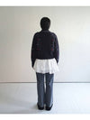 Alps Knit Zip up Cardigan Flower Stitched by Hand NAVY Women s Embroidery - RUBATI - BALAAN 9