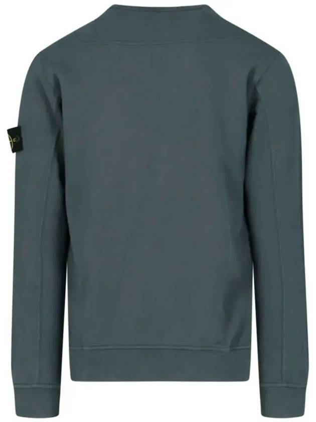 Brushed Cotton Fleece Garment Dyed Crewneck Sweatshirt Lead - STONE ISLAND - BALAAN 5