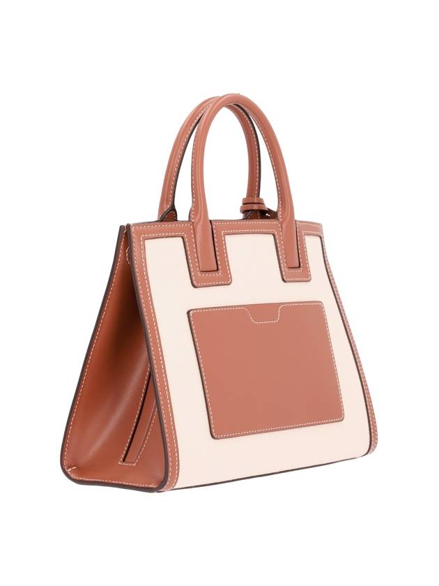 Francis Canvas Mini Tote Bag Natural Brown Beige - BURBERRY - BALAAN 3