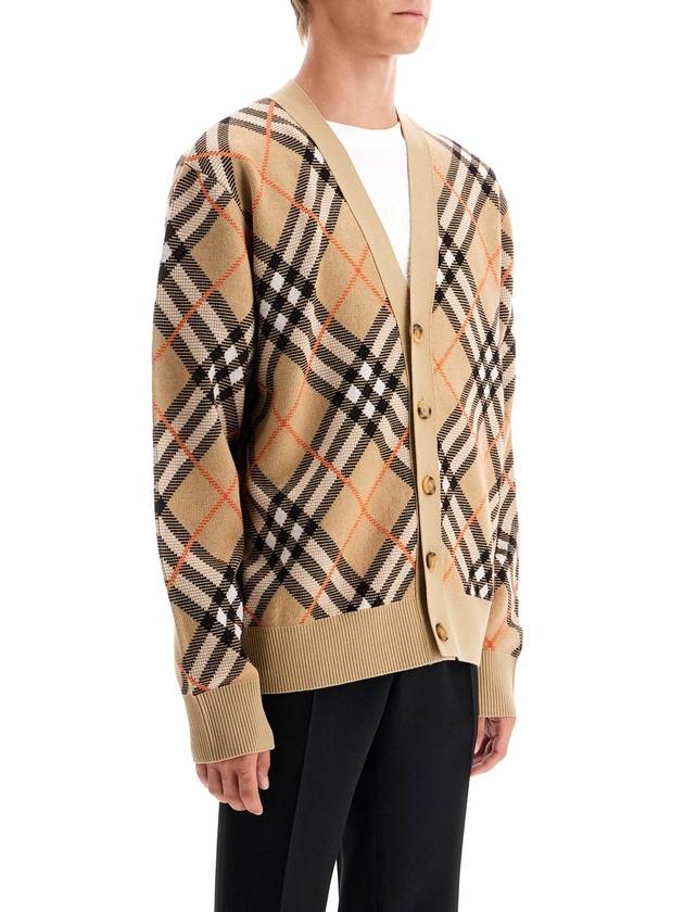 Check Wool Mohair Blend Cardigan Sand - BURBERRY - BALAAN 3