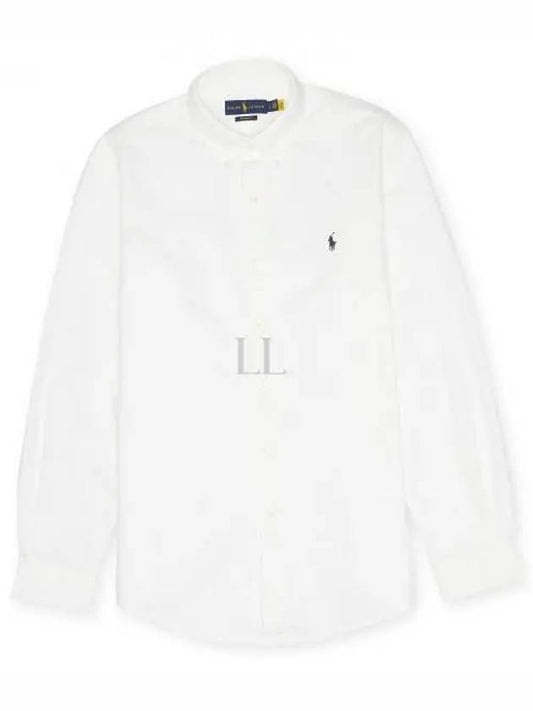 Pony Embroidery Custom Fit Long Sleeves Shirt White - POLO RALPH LAUREN - BALAAN 2