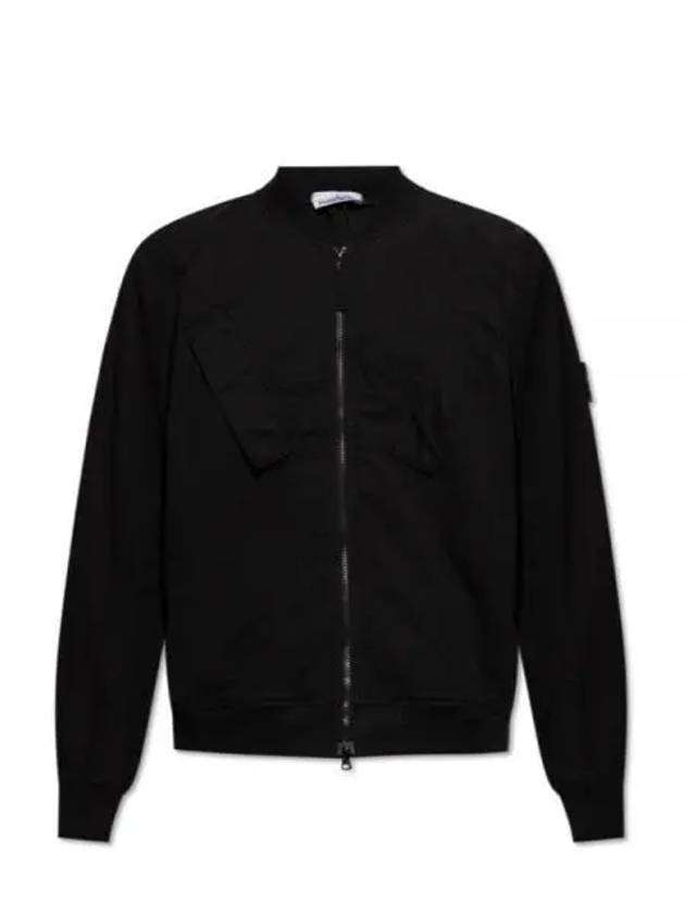 Compass Badge Bomber Jacket Black - STONE ISLAND - BALAAN 2