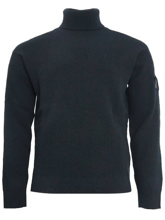 Men's Shadow Project Waffen Patch Turtleneck Black - STONE ISLAND - BALAAN.