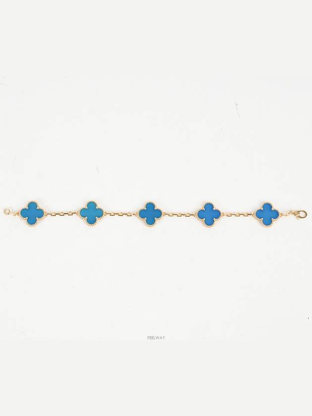 Van Cleef Arpels Vintage Alhambra Bracelet 5 Motif Yellow Gold Agate 74190 - VANCLEEFARPELS - BALAAN 2