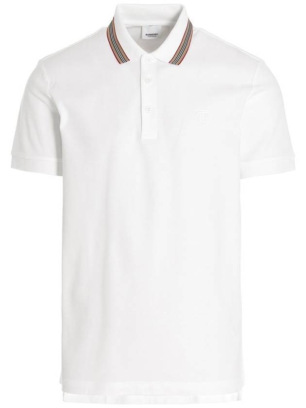 Collar Detail Polo Shirt White - BURBERRY - BALAAN 2