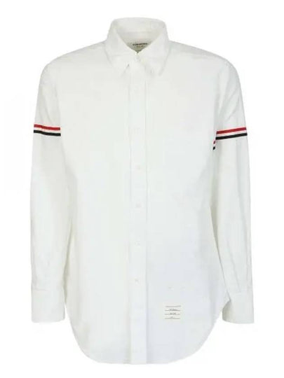 Oxford Striped Grosgrain Armband Classic Long Sleeve Shirt White - THOM BROWNE - BALAAN 2