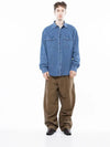 Men s W243SH03MBM Western Pocket Denim Shirt Mid Blue - CHANCE'S NOI - BALAAN 5