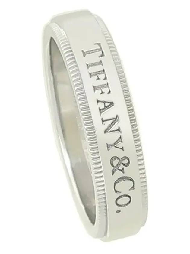 Tiffany PT950 Platinum New Milgrain Edge 4mm Band Ring No 9 - TIFFANY & CO. - BALAAN 3