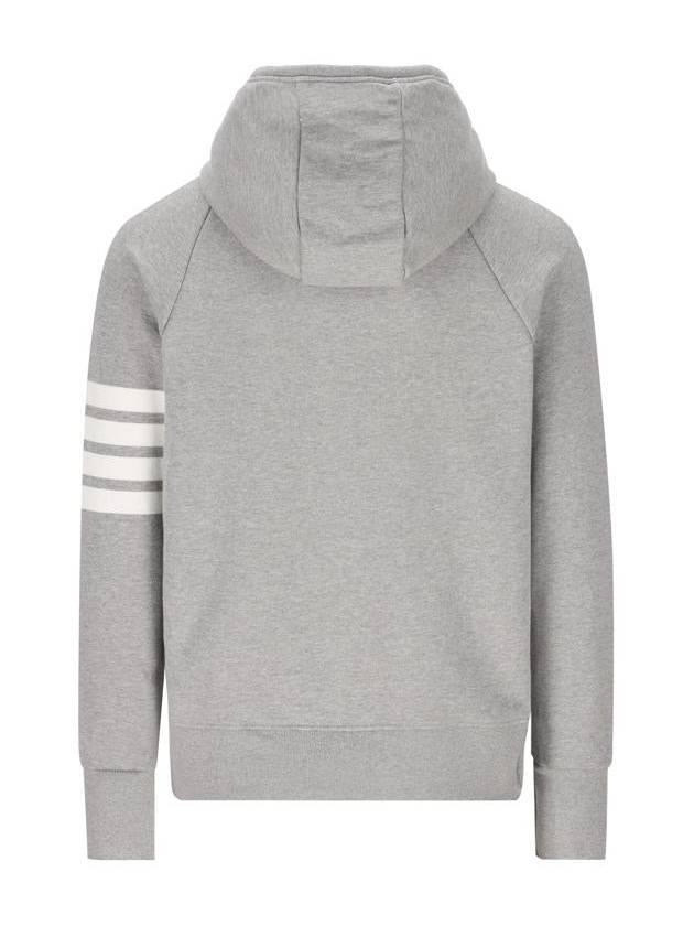 Engineered 4 Bar Diagonal Zip Up Hoodie Light Grey - THOM BROWNE - BALAAN 3