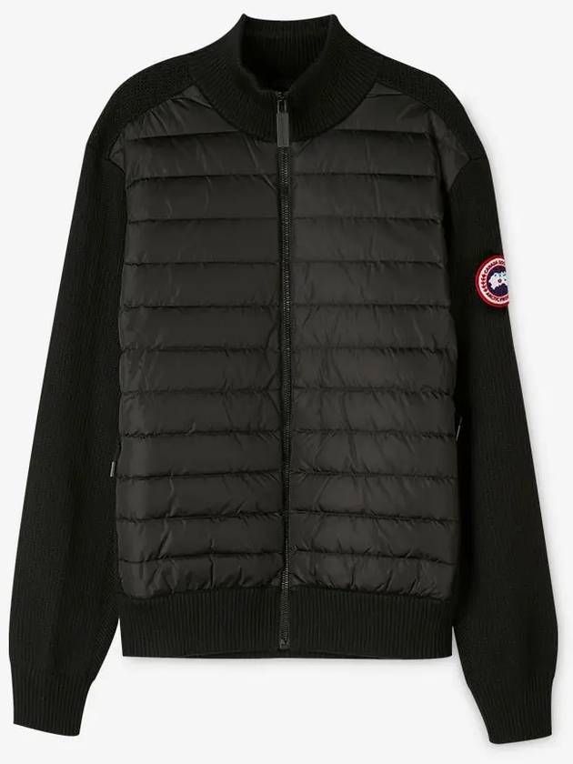 Men's Hybridge Logo Patch Knit Down Jacket Black - CANADA GOOSE - BALAAN 3