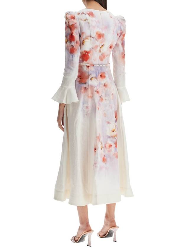 white floral linen midi dress ciara - ZIMMERMANN - BALAAN 3