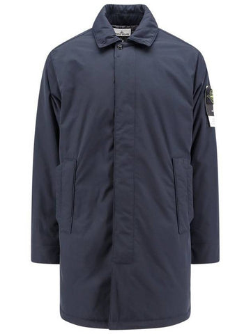 Polyester Micro Twill Jacket Navy - STONE ISLAND - BALAAN 1