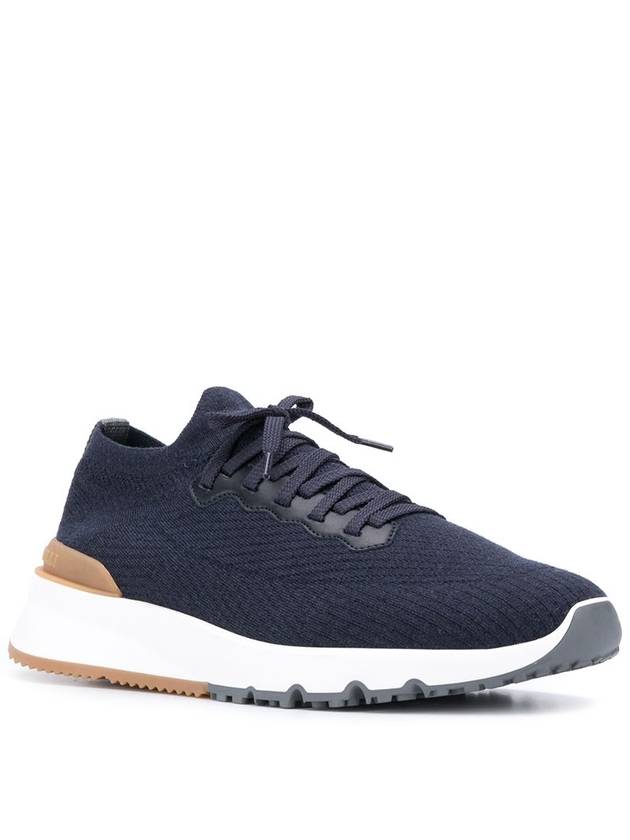 Knit Low Top Sneakers Blue - BRUNELLO CUCINELLI - BALAAN 4