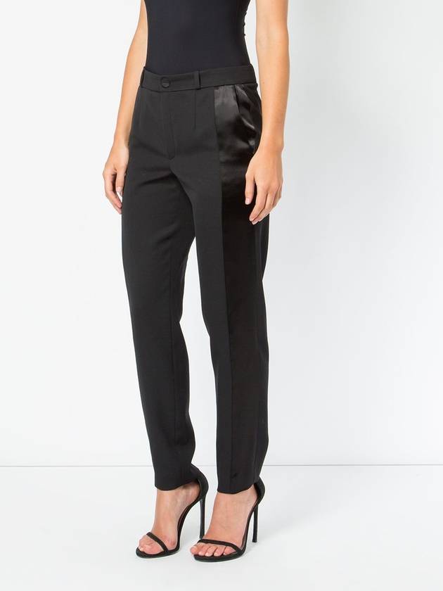 noir satin stripe trousers - LANVIN - BALAAN 3