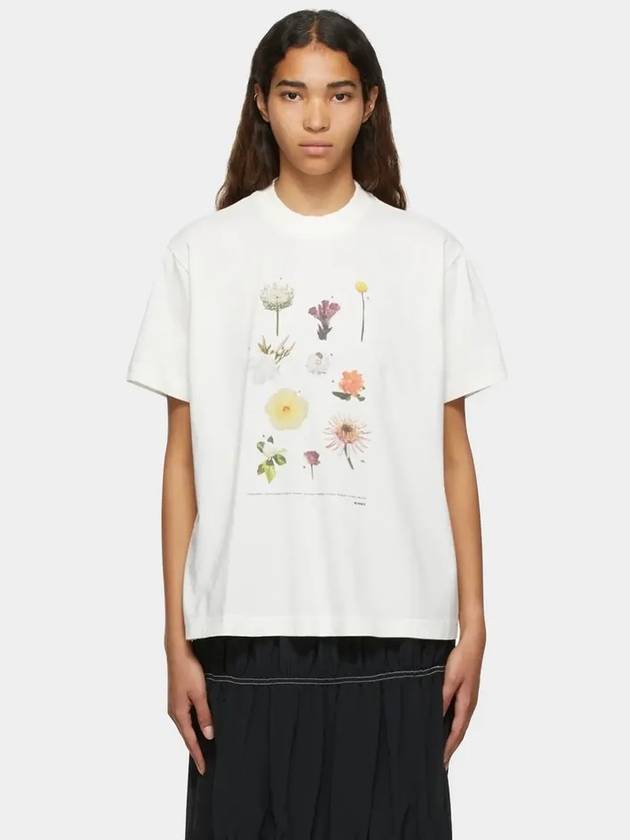 Short sleeve unisex flower print classic t-shirt white MRTWXJER007 - SUNNEI - BALAAN 4