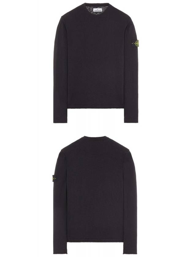 Wappen Patch Crew Neck Knit Top Black - STONE ISLAND - BALAAN 6