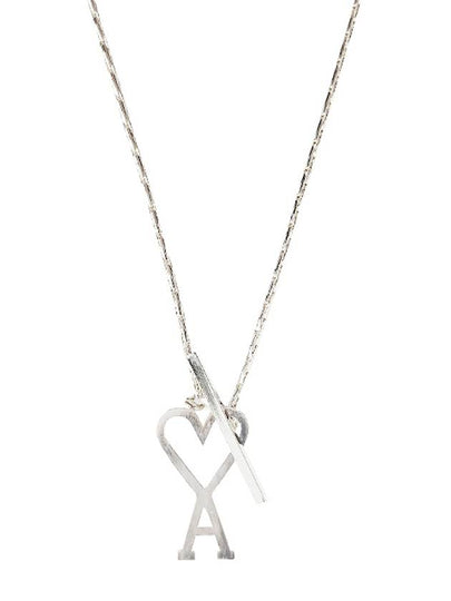 Heart Logo Chain Metal Necklace Silver - AMI - BALAAN 2