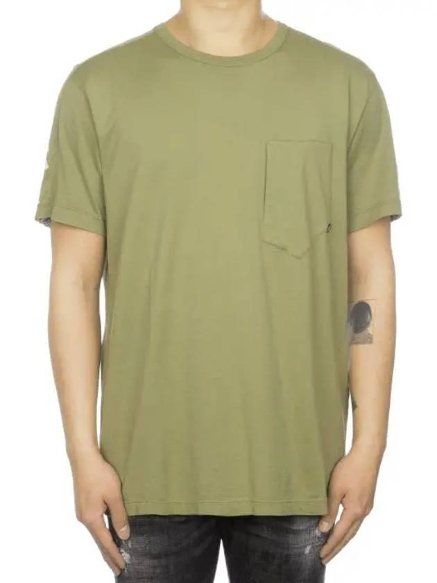 Shadow Project Back Printing Pocket Short Sleeve T-Shirt Green - STONE ISLAND - BALAAN 3