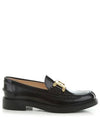 Brushed Leather Chain Loafers Black - TOD'S - BALAAN 4