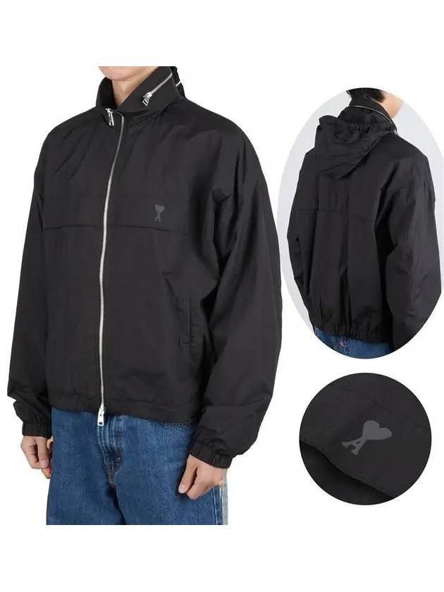 Zip-Up Jacket Black - AMI - BALAAN 2