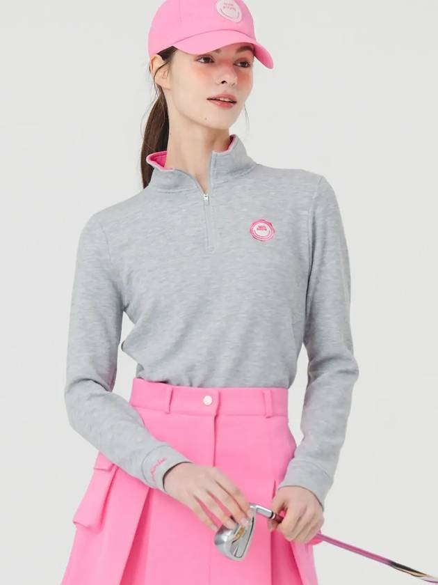 Long sleeve color combination half zip-up t-shirt GRAY - MONBIRDIE GOLF - BALAAN 5