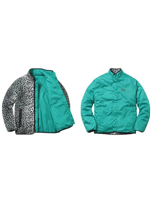 Leopard Fleece Reversible Jacket Teal - SUPREME - BALAAN 2