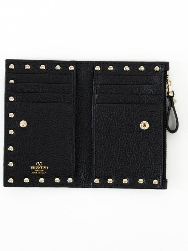 Rockstud Zip Up Card Wallet Black - VALENTINO - BALAAN 3