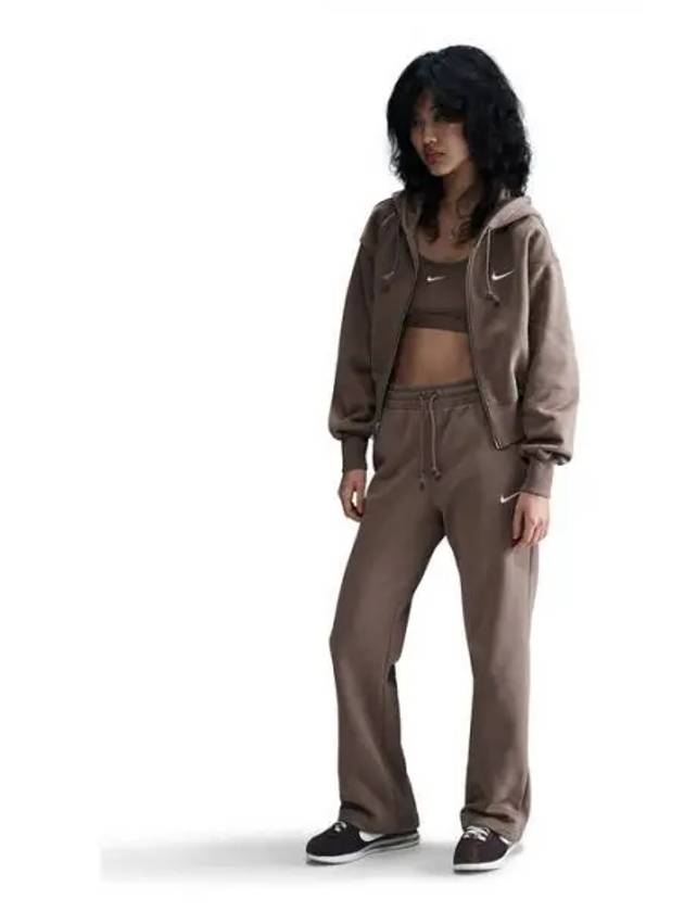 Sportswear Phoenix Fleece Crop Zip-Up Hoodie Milk Brown - NIKE - BALAAN 2