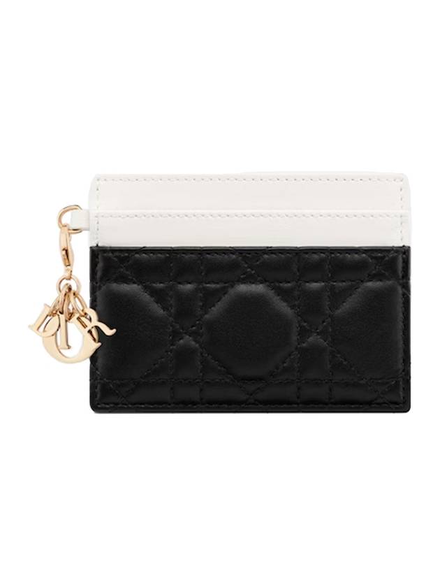 Lady Freesia Card Wallet Latte Black - DIOR - BALAAN 1