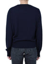 crewneck merino wool knit top blue - AMI - 5