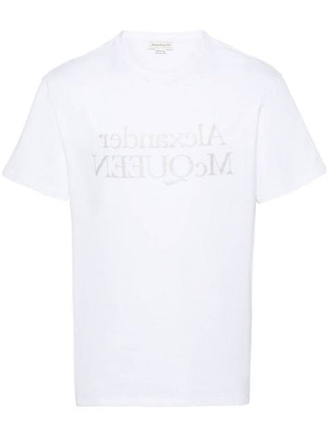 ALEXANDER MCQUEEN T-SHIRT REFLECTED LOGO PRINT - ALEXANDER MCQUEEN - BALAAN 1