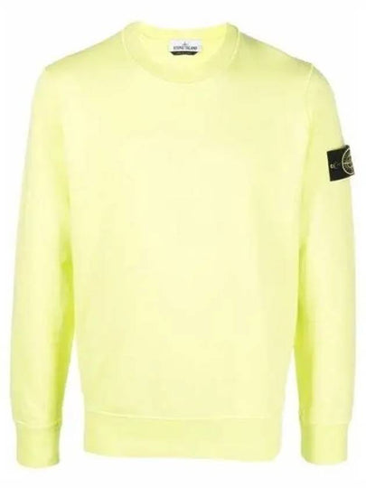 Wappen Patch Crew Neck Sweatshirt Neon Yellow - STONE ISLAND - BALAAN 2