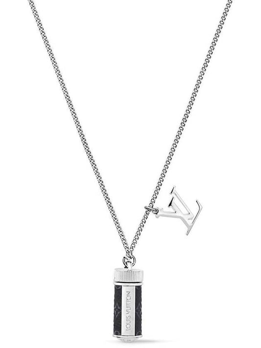 Men's Monogram Eclipse Charm Necklace Silver - LOUIS VUITTON - BALAAN 2