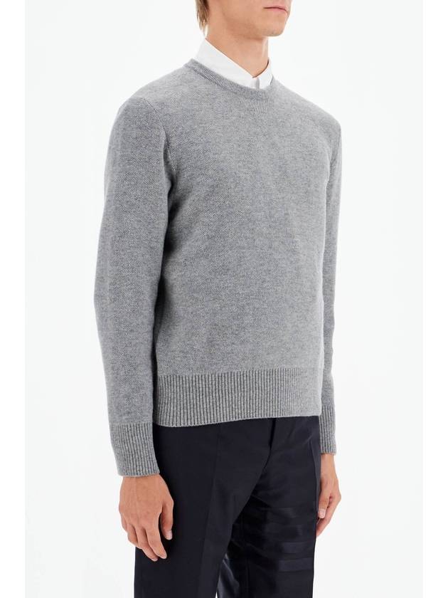 Arm Band Merino Wool Pique Knit Top Grey - THOM BROWNE - BALAAN 3