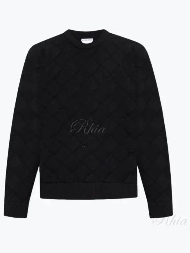 Bottega Veneta 3D Intreccio Crew Neck Sweater 751972V36Y0 1000 - BOTTEGA VENETA - BALAAN 2