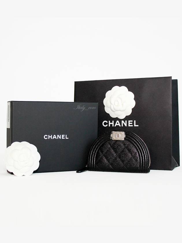 Boy Silver Vintage Zipper Coin Purse Black - CHANEL - BALAAN 2