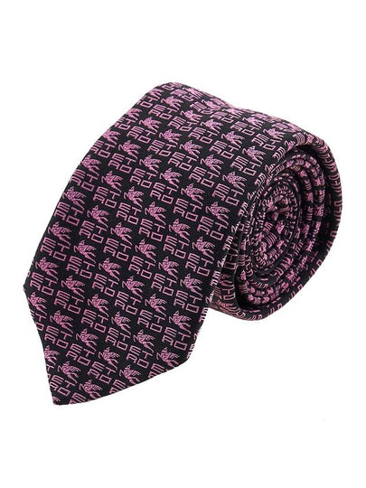 Monogram Embroidery Tie Black - ETRO - BALAAN 2