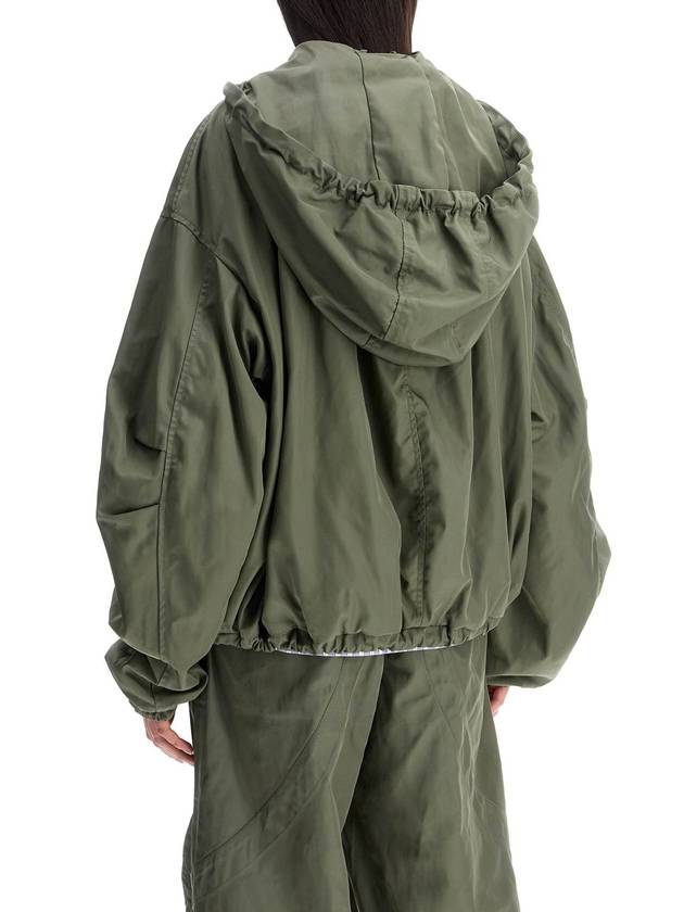 giubbotto bomber con cappuccio regolabile verde militare - THE ATTICO - BALAAN 3