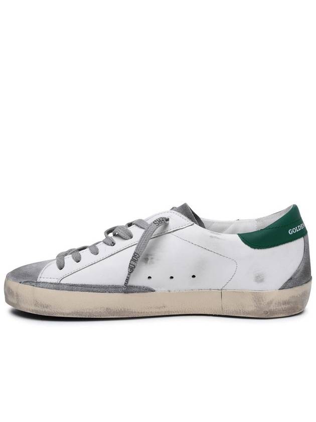 Superstar Green Heel Tab Leather Sneakers White - GOLDEN GOOSE - BALAAN 4