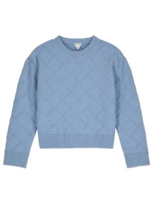 Intreccio wool sweater sky blue knit - BOTTEGA VENETA - BALAAN 1