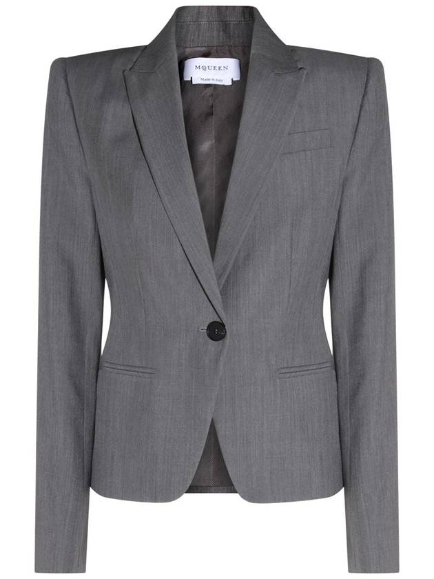 Alexander McQueen Grey Wool Blazer - ALEXANDER MCQUEEN - BALAAN 1