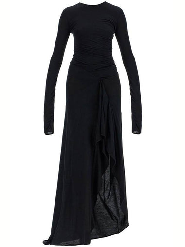 long draped jersey dress with pleats - THE ATTICO - BALAAN 1