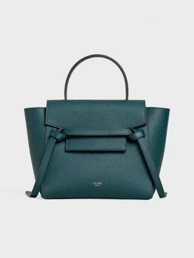 Nano Belt Calfskin Tote Bag Green - CELINE - BALAAN 2