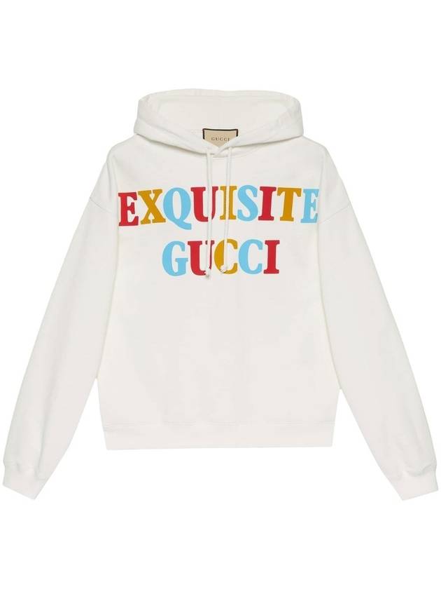 Logo Cotton Hoodie Off White - GUCCI - BALAAN 2