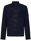 Linen Pocket Long Sleeve Shirt Navy - CP COMPANY - BALAAN 2