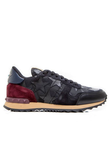 Camo Star Rockrunner Low Top Sneakers Black - VALENTINO - BALAAN 1