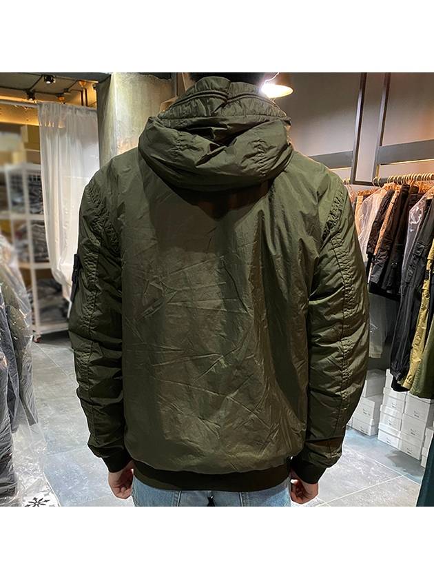 Men's Garment Dyed Crinkle Reps Recycled Nylon Primaloft TC Hooded Jacket Olive Green - STONE ISLAND - BALAAN 6